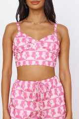 Geheimnisse des Sommers Crop Top Pink