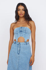 Starlit Symphony bauchfreies Jeans-Top