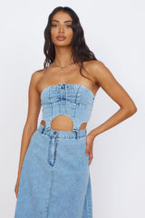 Starlit Symphony bauchfreies Jeans-Top