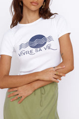 ROLLA'S Vivre Sa Vie Baby Rib Tee Weiß