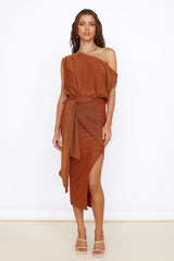 Midikleid Gewitter Braun