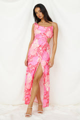 Erdbeer-Sonnenuntergang Maxikleid Pink