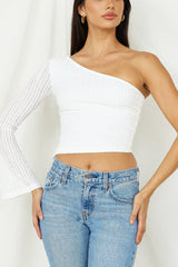 Hand On My Heart Crop Top Weiß
