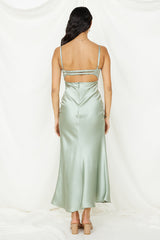 Midi-Kleid für Hochzeitsgäste Khaki