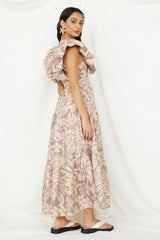 Himmlisches Paradies Maxi-Kleid Beige