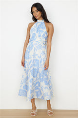 Maxikleid mit Neckholder "Showing Emotions" Blau
