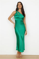 Mein One-Shoulder-Maxikleid in Grün