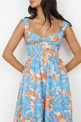 Ganztägiges Midi-Kleid Blau