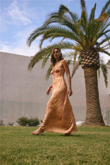 FORTUNATE ONE Florence Satinkleid Maxi Orange