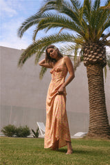 FORTUNATE ONE Florence Satinkleid Maxi Orange