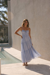 Sonnenbaden Maxikleid Blau