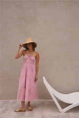 Pure Satisfaction One-Shoulder-Maxikleid Rosa