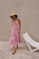 Pure Satisfaction One-Shoulder-Maxikleid Rosa