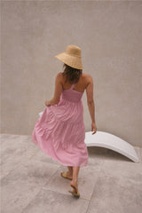 Pure Satisfaction One-Shoulder-Maxikleid Rosa