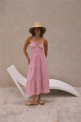 Pure Satisfaction One-Shoulder-Maxikleid Rosa