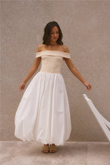 Sophisticated Nights Maxikleid mit Bubble-Saum Weiß