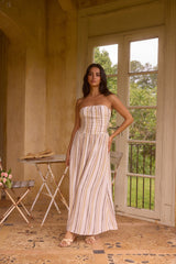 Ember and Ashes Trägerloses Maxikleid Braun