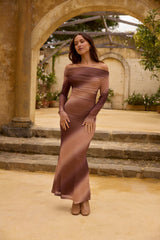 Anmutiges Wiesen-Maxikleid Braun