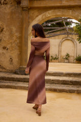 Anmutiges Wiesen-Maxikleid Braun