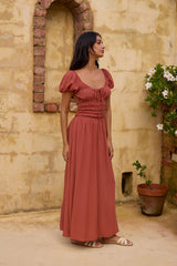 Maxikleid Abend- und Morgenrot Braun