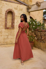 Maxikleid Abend- und Morgenrot Braun