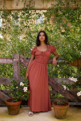 Maxikleid Abend- und Morgenrot Braun