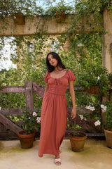Maxikleid Abend- und Morgenrot Braun