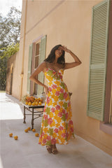 Maxikleid mit „Warm Regards“-Print