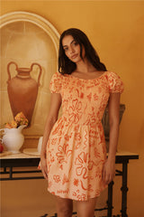 Sunset Scenes Minikleid Orange