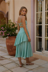 Gartenfee Midi-Kleid Grün