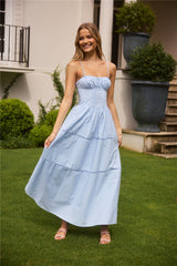 Mandy More Maxikleid Blau