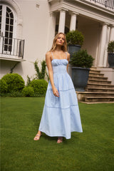 Mandy More Maxikleid Blau