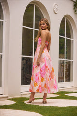 Trägerloses Maxikleid Fairy Floss Pink