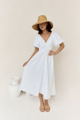 Sonnenlicht Maxi-Kleid Weiß