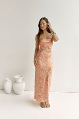 Stay True Trägerloses Maxikleid Orange