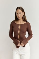 Cardos Cardigan Braun
