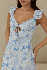 Rose Petal Reverie Midikleid Blau