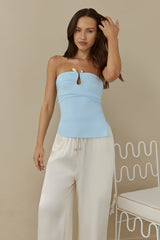 Luna Loves Trägerloses Top Blau