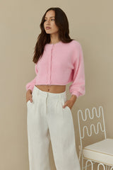 Cloud Nine Fluffy Cardigan Rosa