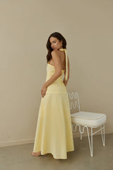 Tropical Dreamer Neckholder Maxikleid Gelb