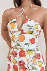 Mini-Sommerkleid mit Früchtemuster