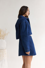 Kaffee-Dates Jeans-Minirock Blau