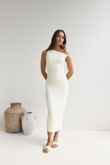 Moonlit Moments Off-Shoulder Mesh Maxikleid Gelb