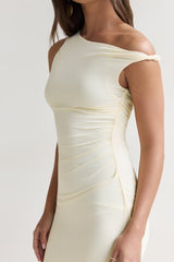 Moonlit Moments Off-Shoulder Mesh Maxikleid Gelb
