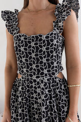 Uncharted Bliss Midi-Kleid Schwarz