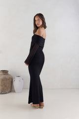 Sands Of Somewhere schulterfreies Maxikleid Schwarz