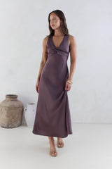 Island Reverie Satin Maxikleid Lila