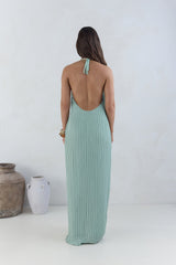 Coastal Euphoria Neckholder Maxikleid Grün
