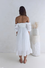 Geliebt Vom Mond Midikleid Weiß