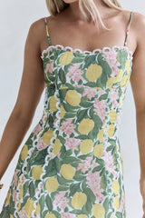 Süßes Zitrin-Minikleid Grün